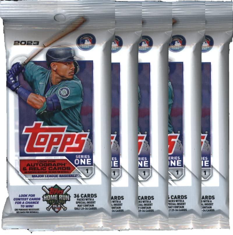 Amazon.com: 2023 Topps Series 1 Baseball 5-Fat Pack Lot (36 Cards 