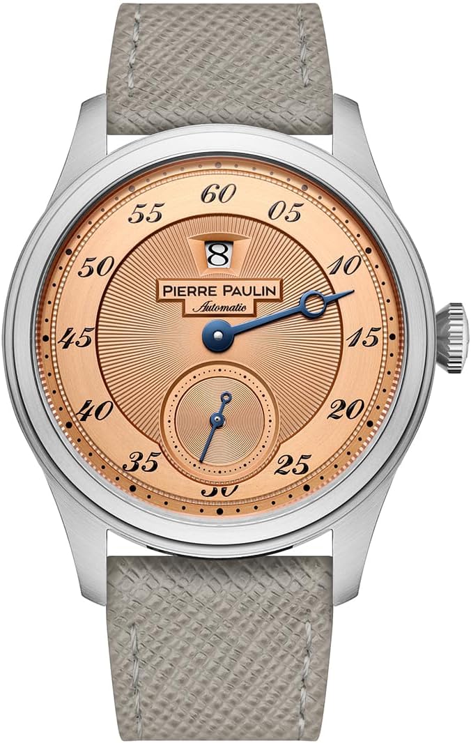 New Pierre Paulin Jumping Hour Men Watch Automatic Seagull ST17 Mechanical Watch Steel Watch Vintage Date Window 38mm