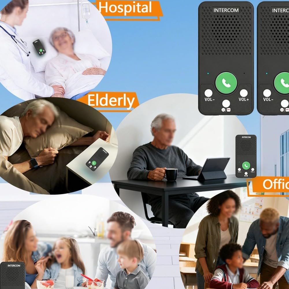 Sistema de intercomunicación inalámbrico para el hogar y la oficina, comunicación bidireccional de largo alcance de hasta 1000 pies, localizadores fáciles de presionar para hablar con 8