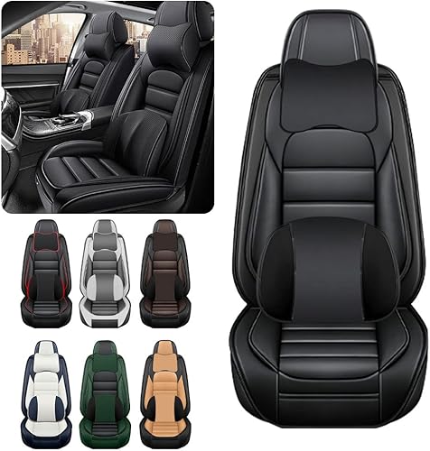 Miniatura 1 de Iceleather Fundas de asiento de coche de lujo para Mitsubishi Montero 2001-2006, impermeable, suave, transpirable, de piel sintética, con bolsillos