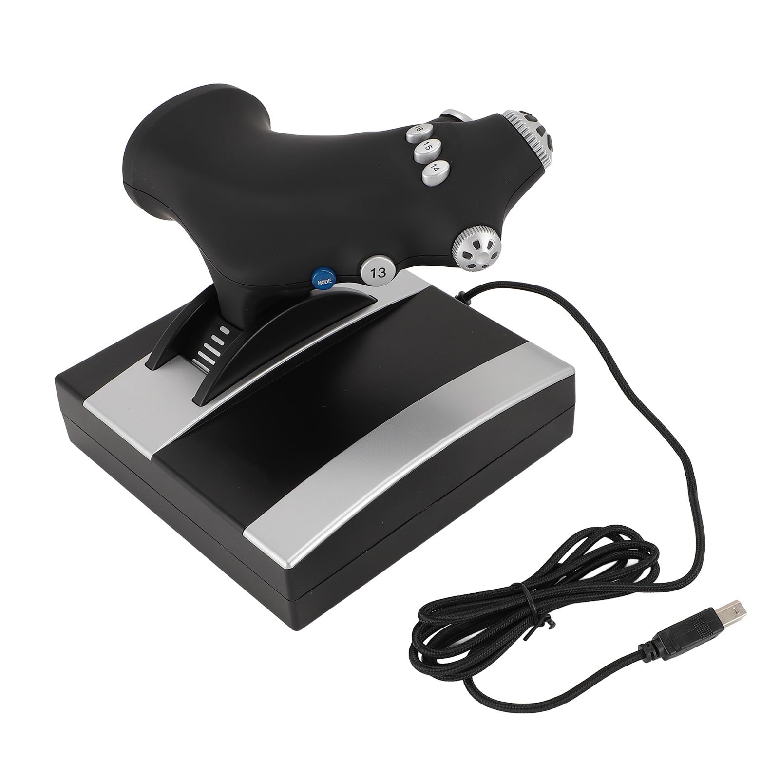 Baxnore Controlli simulatore di volo con vibrazione simulata acceleratore Timone 3 modalità Flight Stick Flight Simulator Controller Joystick per PC da gioco 7 8 10 11 Joystick ABS