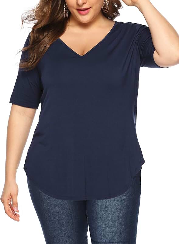 Plus Size Tees with Elbow Sleeves