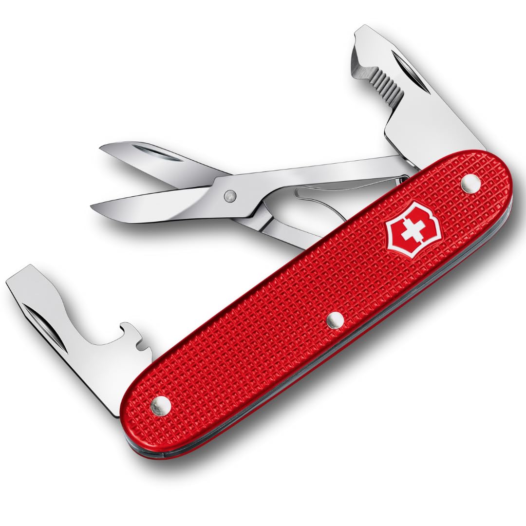 Victorinox Outil de Poche Companion Slim Alox, Outil Multifonction, 6 Fonctions, y c. Ciseaux, Ouvre-Emballage, Tournevis, Swiss Made, Rouge