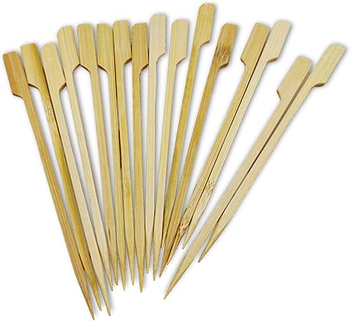 Miniatura 1 de 100 palillos de bambú para aperitivos de alimentos, palillos de dientes anchos y planos de madera de bambú para cócteles, malvaviscos, frutas,