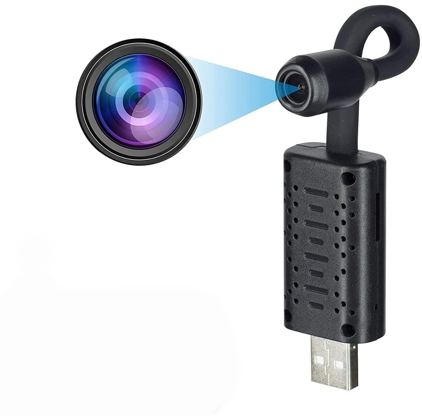 RENMAX® WiFi USB Camera Full HD 1080P- Mini Surveillance Motion Detection with Flexible Neck 128 GB Support- Wireless Indoor/Outdoor Security Black - 1Pc-image-20