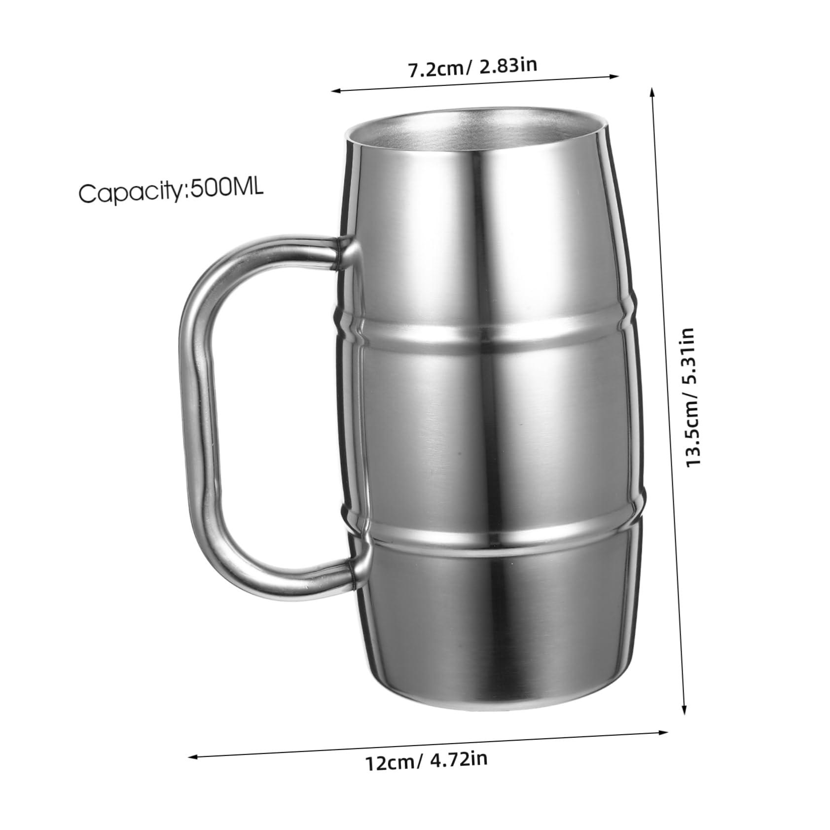 BESTOYARD 5stücke Edelstahl Bierbecher Doppelschichtiger Isolierter Trinkbecher Für Partys Festivals Und Täglichen Gebrauch Handheld Design Für Bier Saft Milch Und Mehr