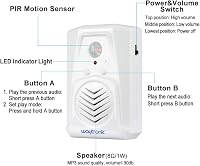 Waytronic Microsound V22 Mini Hangszóró PIR Mozgásérzékelővel - MP3 Lejátszó Halloween Zenékhez, USB Letöltési Funkcióval, Fekete 6