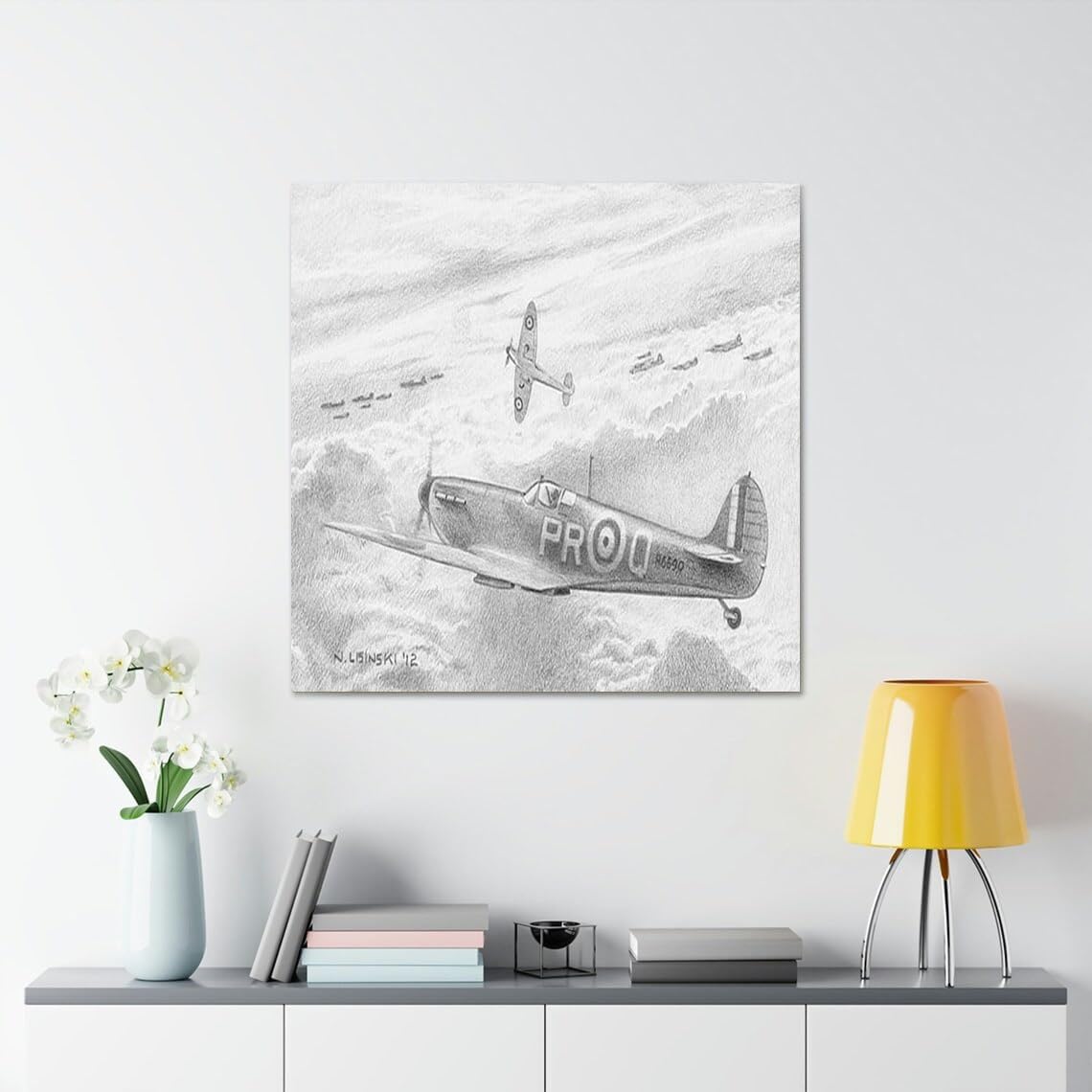 GADGETS WRAP Canvas Gallery Wrap Framed for Home Office Studio Living Room Decoration (17x17inch) - Morning Mission