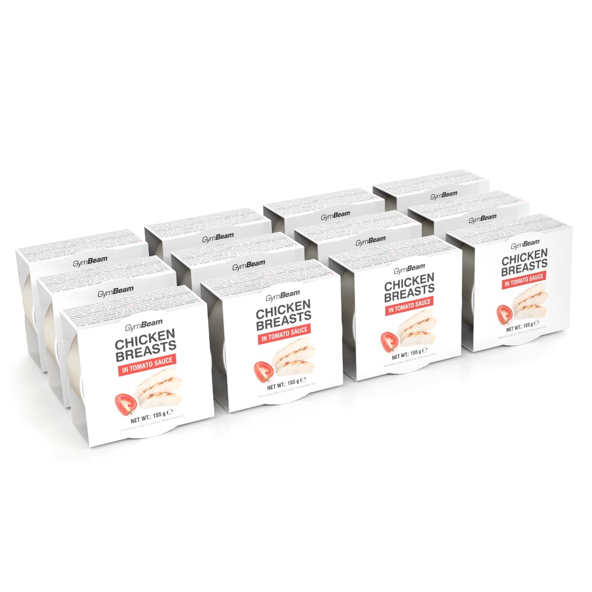 GymBeam Hähnchenbrust in Tomatensoße 12 x 155 g proteinreiche Mahlzeit Meal Prep