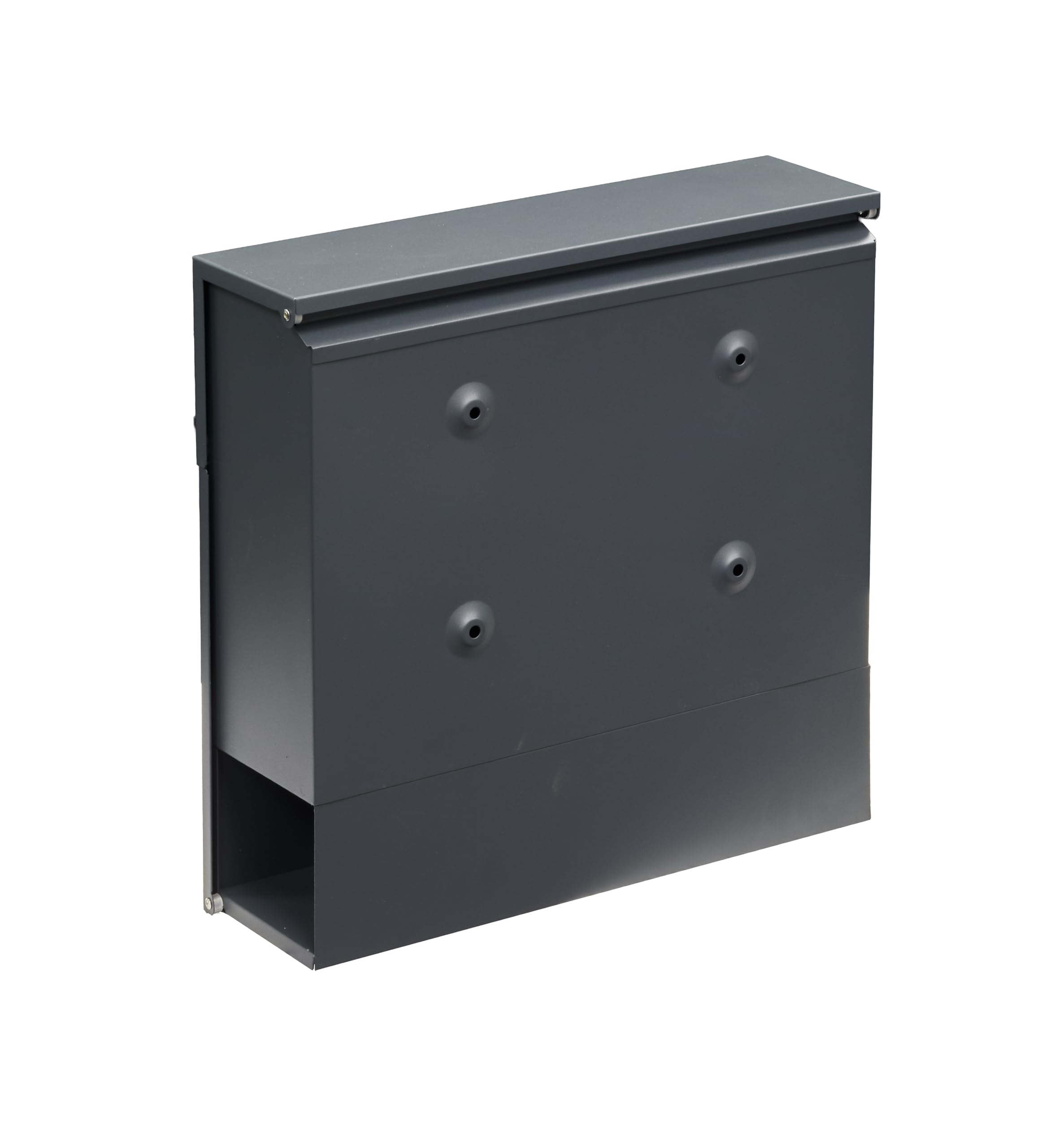 ARREGUI Plate E6525CA Buzón para Exterior Personalizable de Acero Soporte para Periódicos | Buzon de Pared (DIN A4) | Buzón para Casa con Placa de Acero Inoxidable para Nombre y Dirección | Antracita