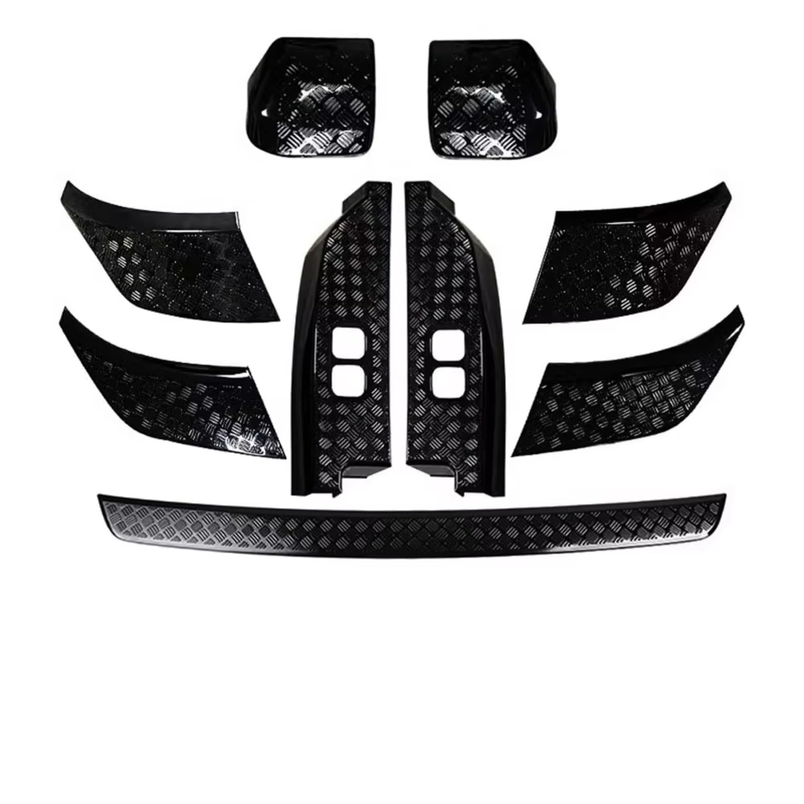 Faros Traseros Para Land Para Rover Para Defender 90 110 130 Espejo Retrovisor Parachoques Delantero Cubierta Trasera Antiarañazos Panel Protector Trasero Piloto Trasero Caravana(Bright Black)
