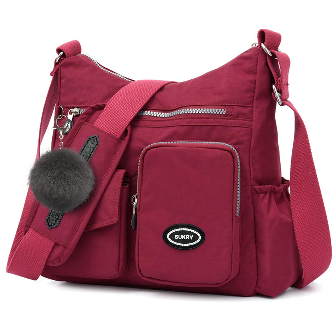 SUKRY Nylon Crossbody Bag for Women with Anti theft RFID Pocket, Waterproof Shoulder Bag Travel Purses and Handbag