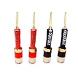 KOOKFJLLZ Pin Plug to 4mm Female Banana Jack Braided Speaker Wire - 4 Pack Banana Plugs for Speaker Amplifier