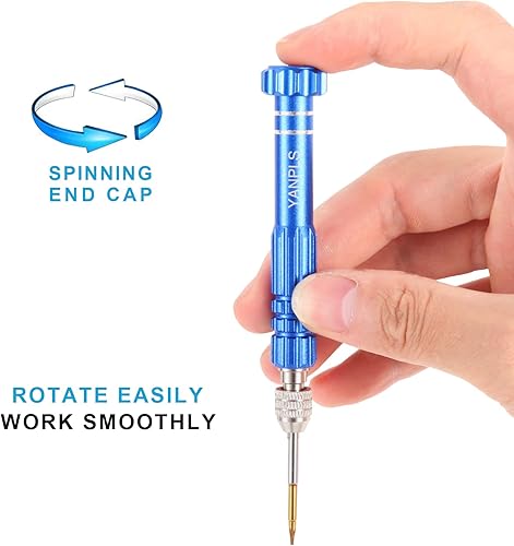 Vista 2 de Juego de destornilladores pequeños para cristales de reloj y gafas, juego de destornilladores diminutos de micro precisión para electrónicos y Azul