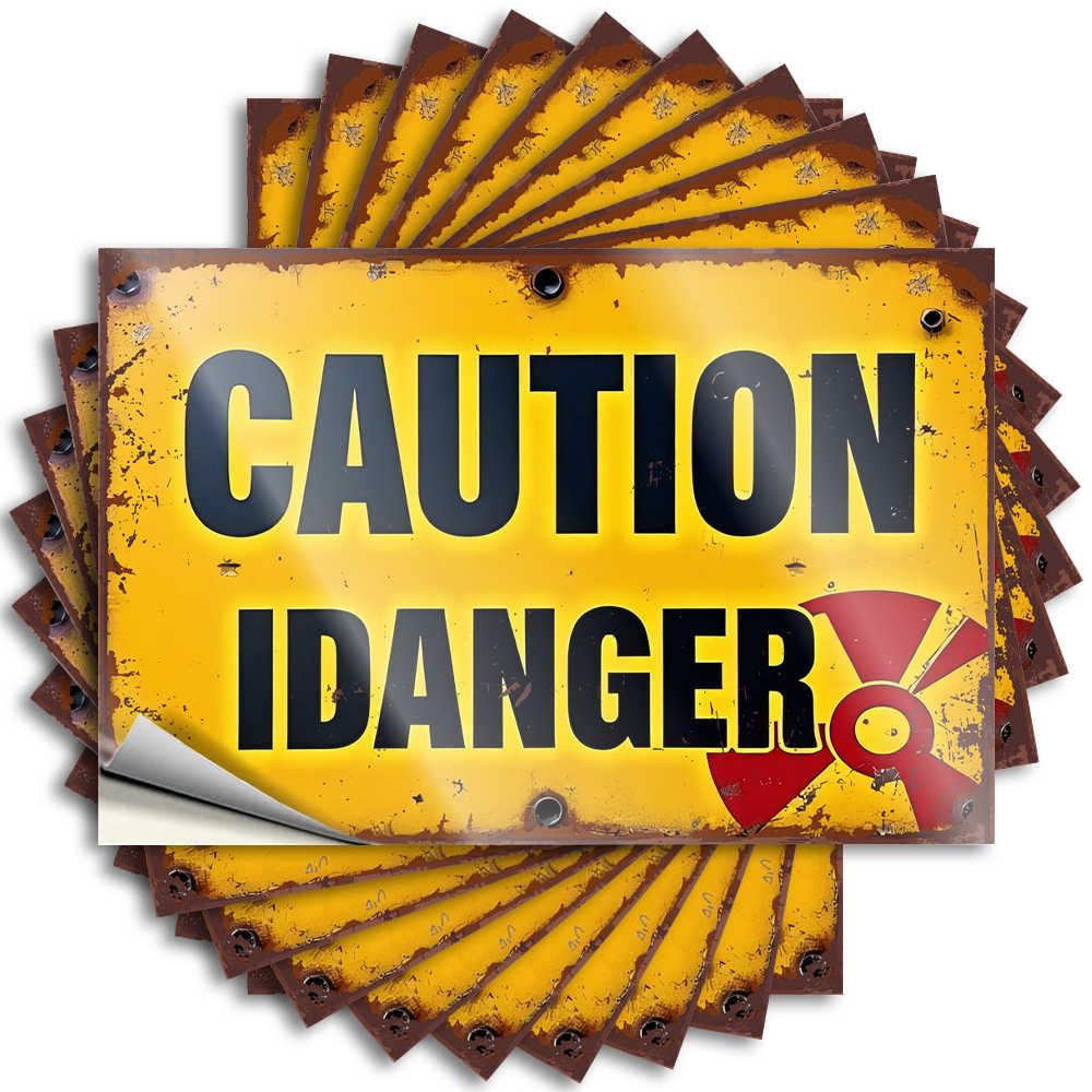 Fzfn Colour Caution: Radioactive Danger Warning Cool Room Stuff Small - Sticker Window Waterproof Decal(8X12cm)