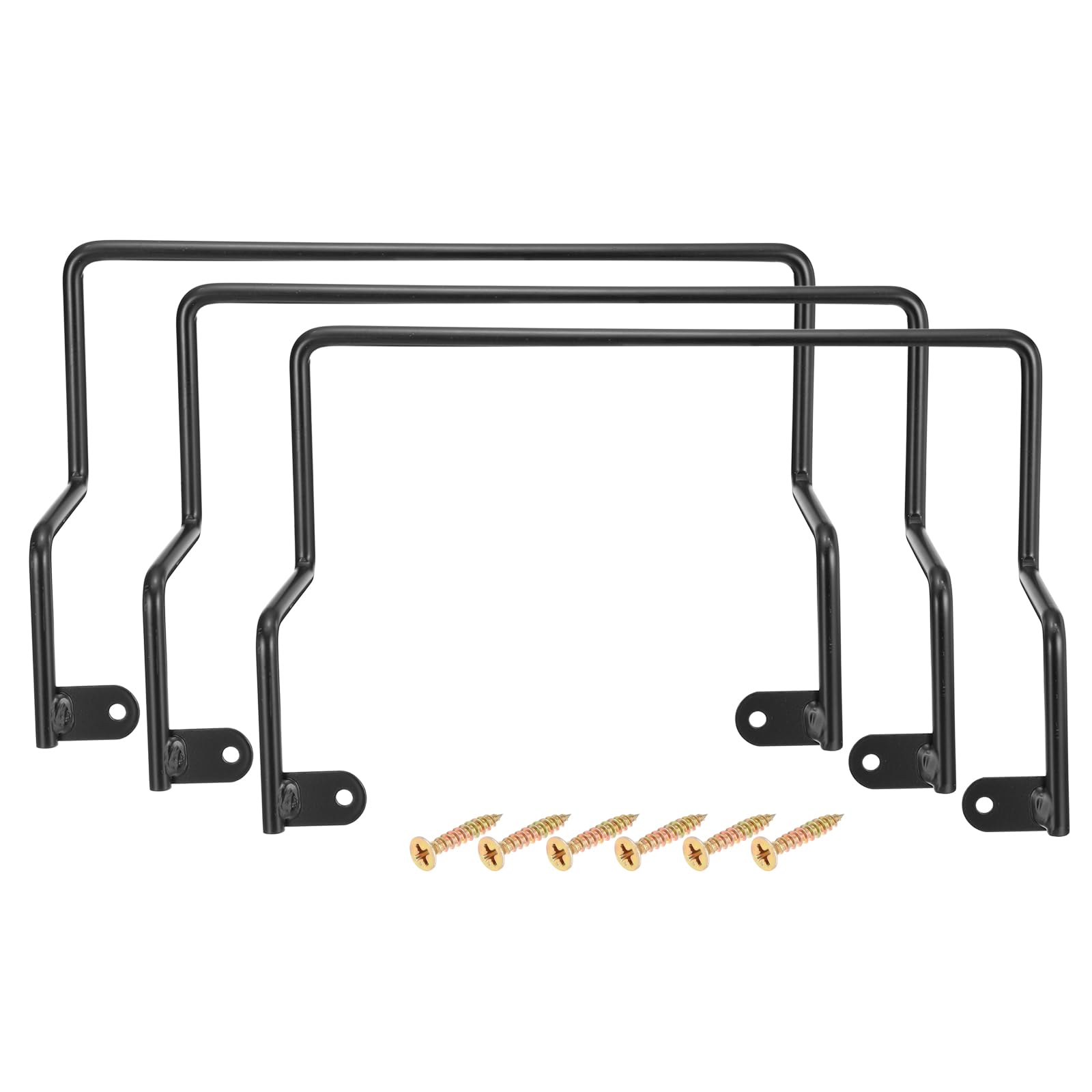 sourcing map 3Pcs Mattress Retainer Bar, 287x104x8mm Mattress Slide Stopper Iron Non-Slip Slide Holders with Screws for Most Bed Frames to Prevent Sliding, Black