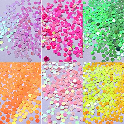 Paillettes per Nail Art 6 Box/Set Paillettes Rotondi per Unghie Glitter 3D Nail Art Decoration Decoration Attrezzi Manicure per Unghie