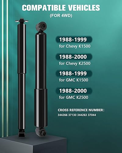 Miniatura 3 de Amortiguadores, kit de amortiguadores AUTOMUTO 4 puntales delanteros y traseros para Chevy K1500, 1988-2000 para Chevy K2500, 1988-1999 para GMC