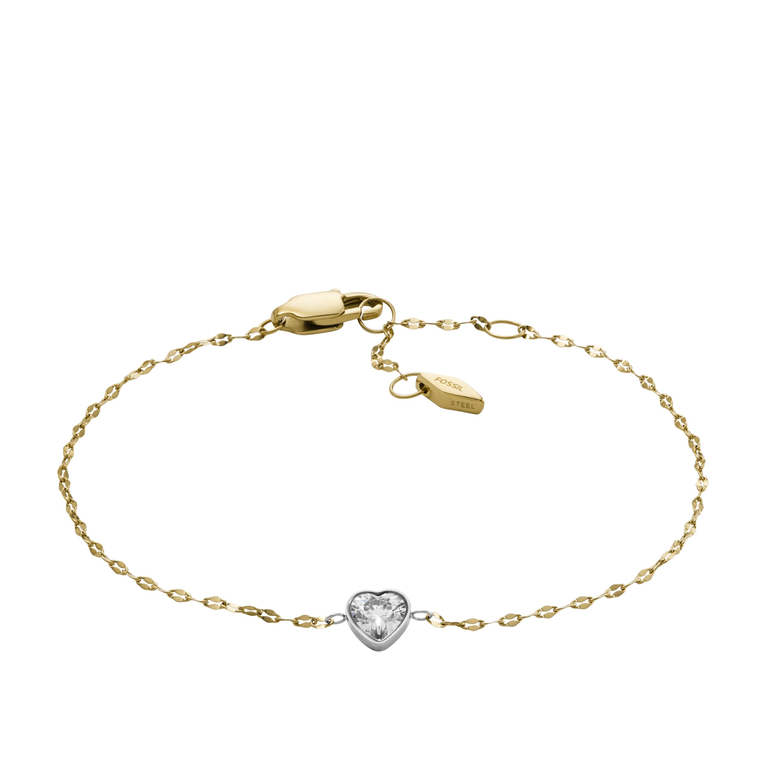 Fossil Women's Heritage D Link Stainless Steel Chain Bracelet
