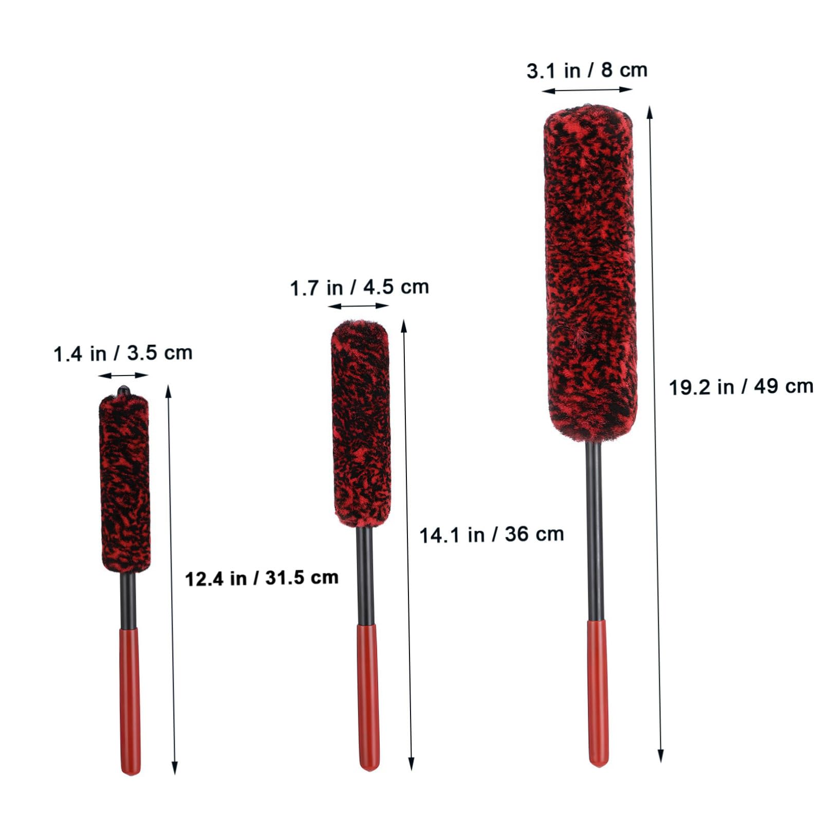 VALICLUD 3pièces Brosse de Nettoyage pour Jantes Voiture à Tête Flexible Kit de Lavage Auto pour Pneus et Roues
