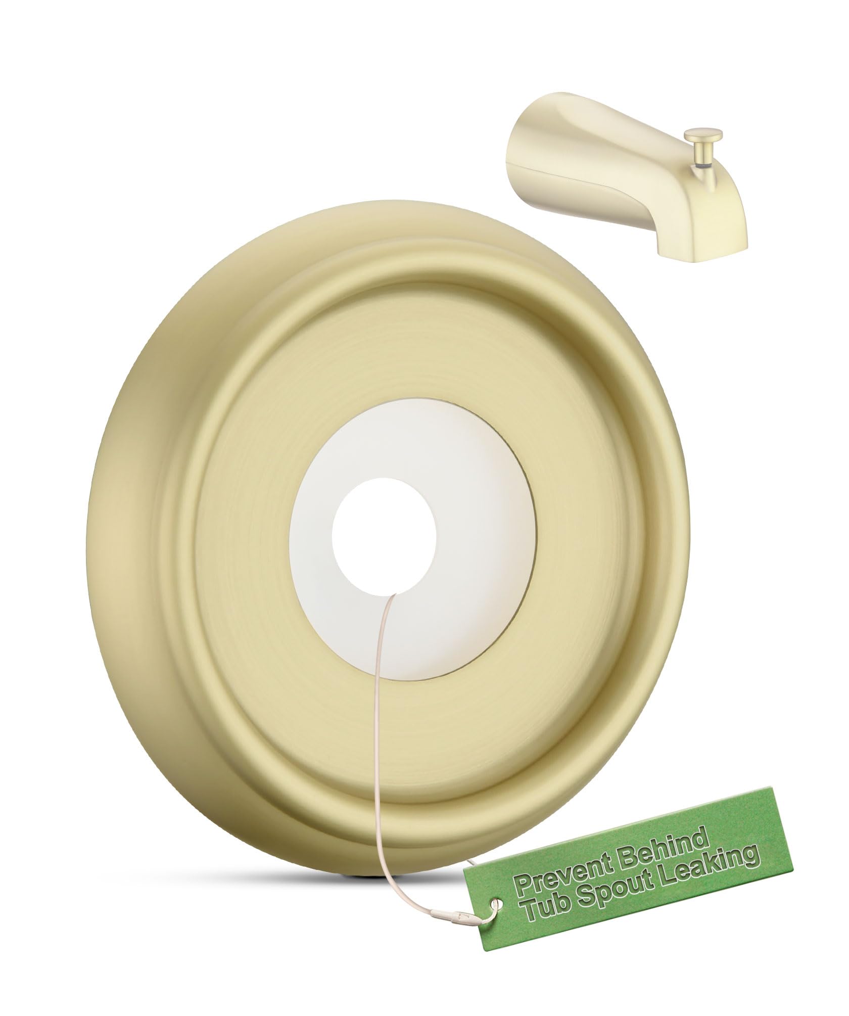 OrgCreator Bathtub Spout Cover with Seal Back Hole Cover Fit 1/2" Copper Pipe, Thread Pipe, Prvent Leaking from Behind Tub Spout, 1-1/2 Inch ID and 3-