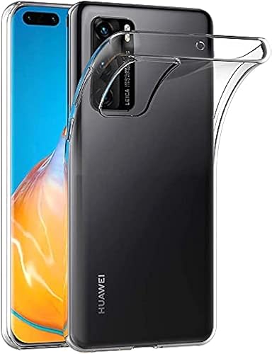 Case for Huawei P40 Pro (6.58 inch) Soft TPU Rubber Gel Bumper Transparent Back Cover