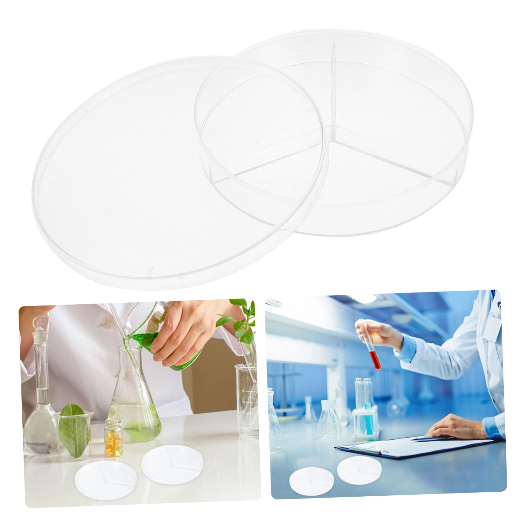 30 Piezas plato de cultivo celular pequeña placa de Petri placa petri dividida placas de agar placas petri placas de petri de plastico placa de petri de tres compartimentos PD