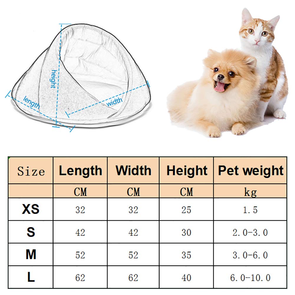 Cama Acogedora De La Cueva del Gato Saco De Dormir De Felpa Suave Y Cálida Cueva Y Cojines para Mascotas Medio Cubierto Canasta De Cama para Perros Calentador Térmico Lavable,Gris,L