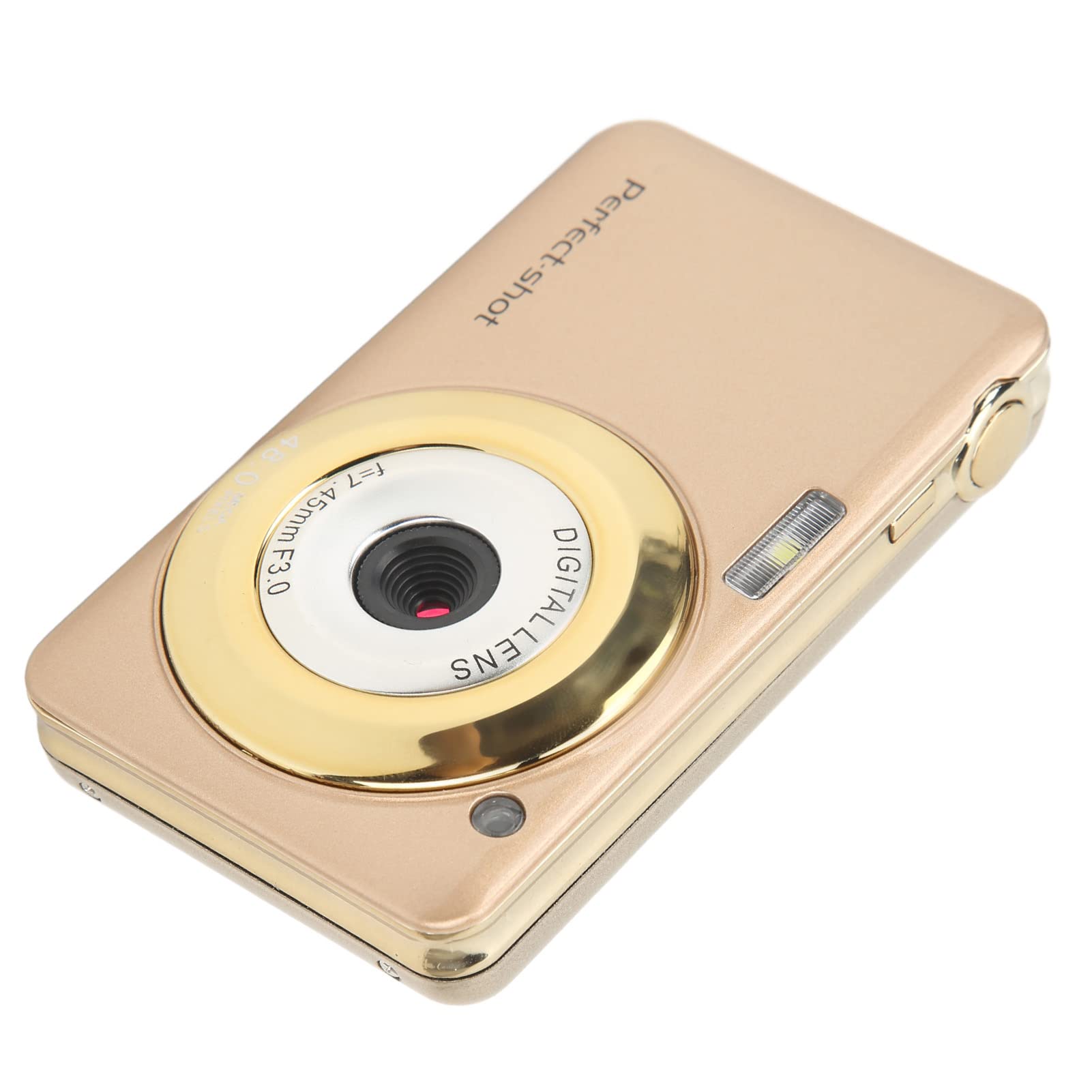 Aparat Cyfrowy, Mini Aparat Cyfrowy Mały Aparat 2,7 Cala 48 MP o Wysokiej Rozdzielczości z 8-krotnym Zoomem Cyfrowym dla Początkujących Dzieci (GOLD)