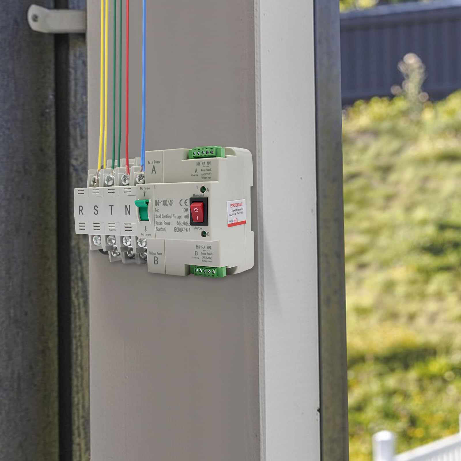 Przełącznik transferowy Dual Power Automatyczny AC 230V 4P 63A Przełącznik obciążenia Przełącznik zasilania awaryjnego, do zastosowań komunalnych UPS Falownik Solarny