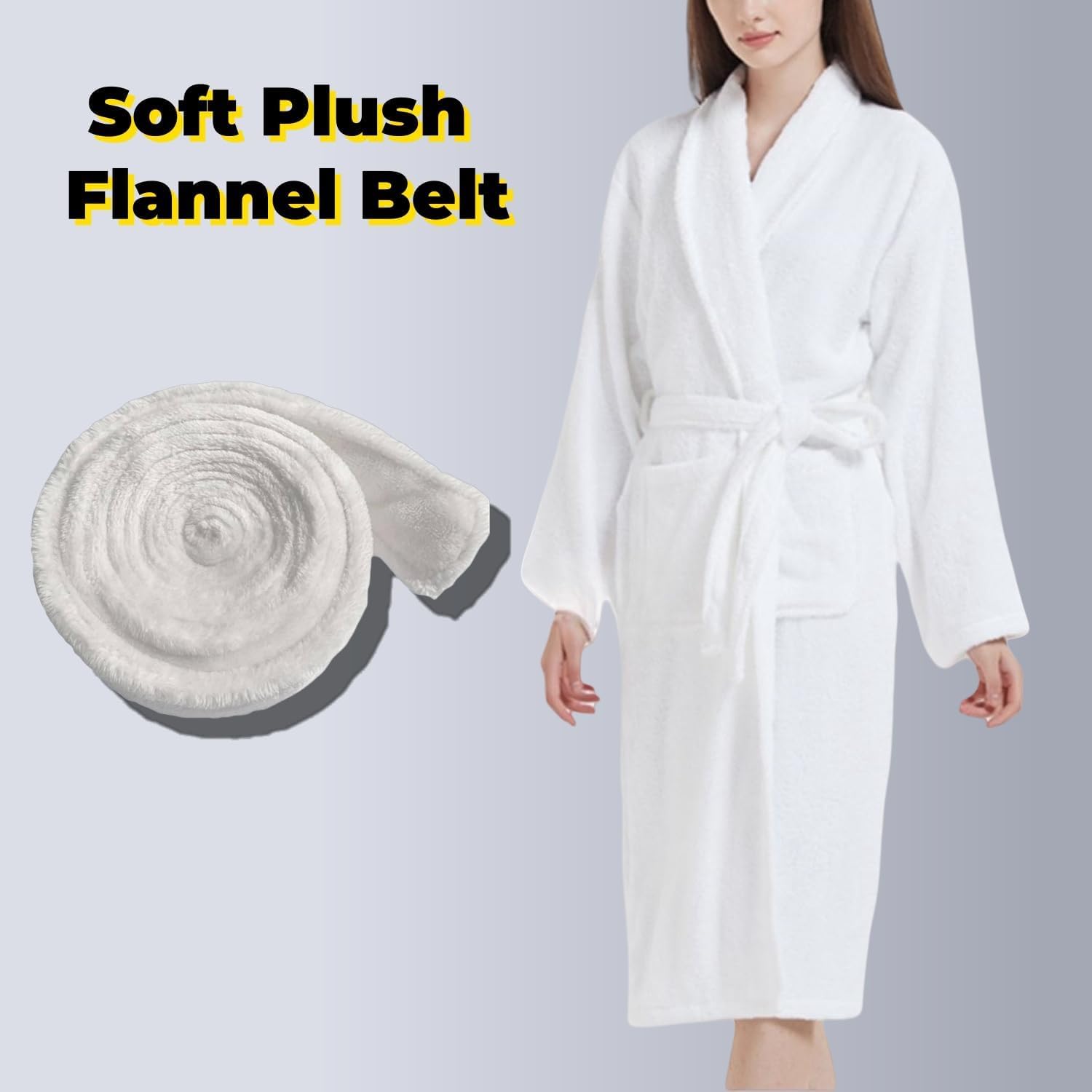 Robe Belt Replacement Pajamas Hotel Bathrobe Tie Waist Belt Soft Plush Flannel, 67 in x 1.6 in image 4