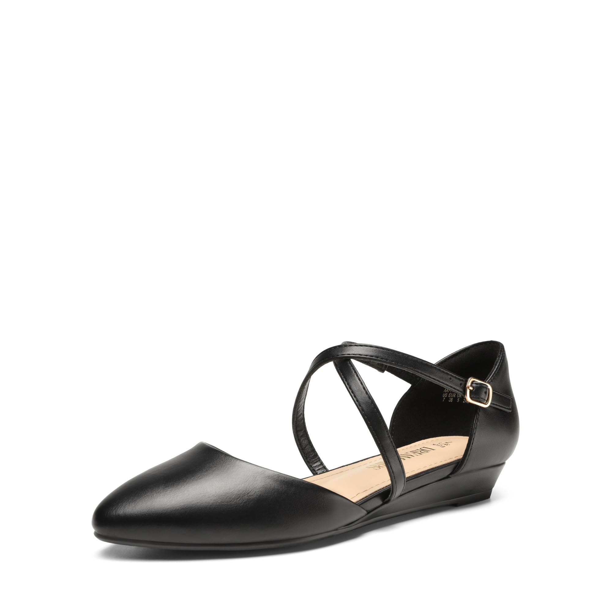 DREAM PAIRS Puntige neus lage sleehak enkelband platte schoenen voor