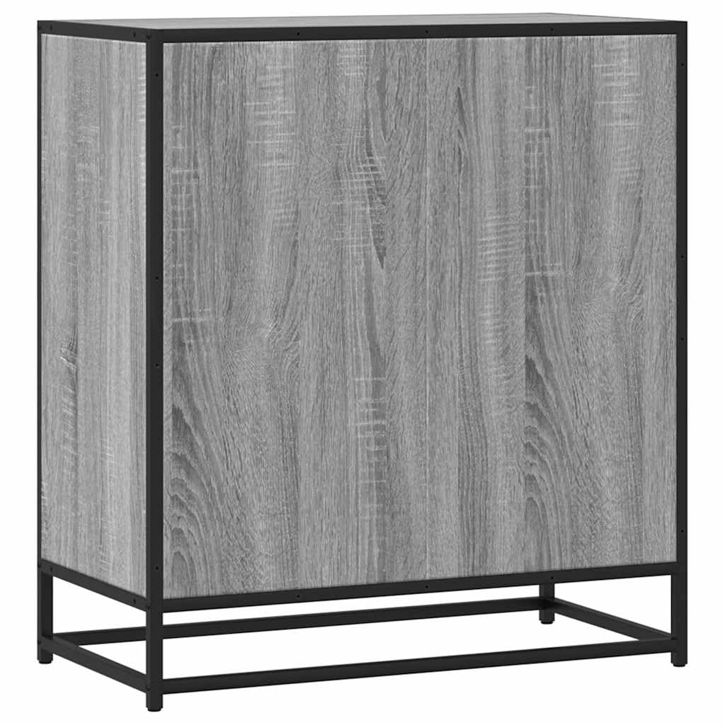 Aparador industrial Sonoma gris de madera y metal, 68 x 35 x 76 cm, con 3 cajones, para salón, cocina, pasillo, diseño moderno, estable y duradero