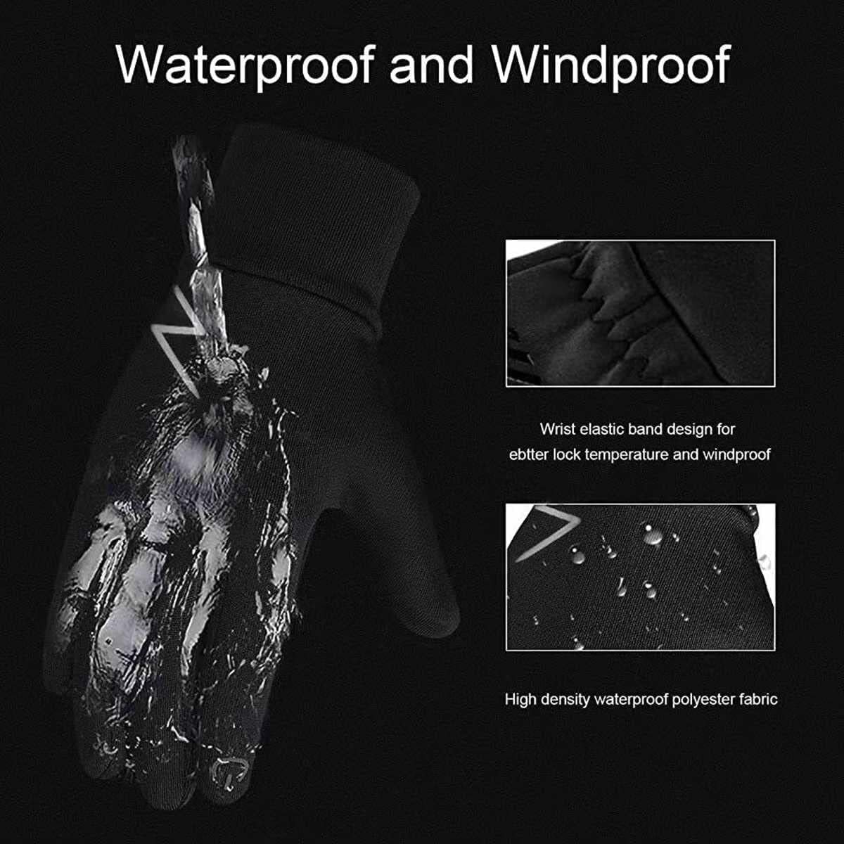 Handschuhe Winter Warme Handschuhe Touchscreen Outdoor Sport Radfahren Vollfinger-Handschuhe Thermohandschuhe(XL)