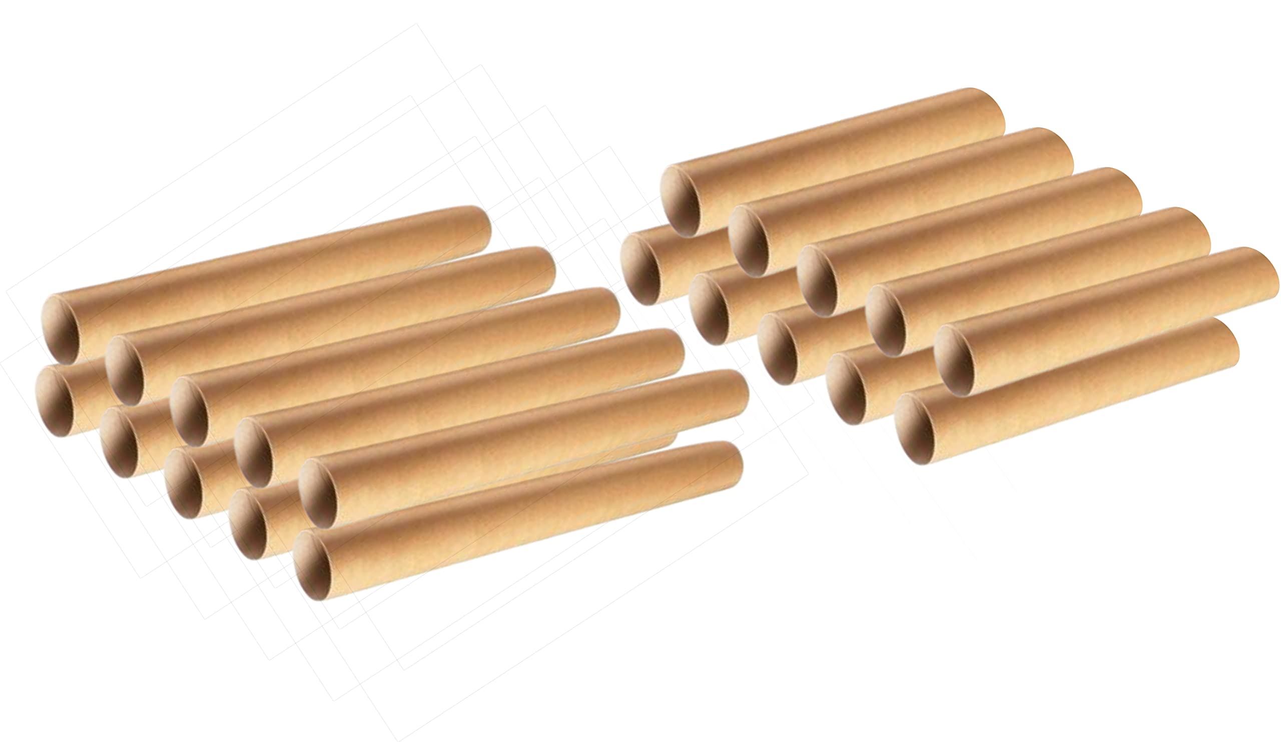 IMPRINT Cardboard Tubes Combo Of 10 Inch And 8 Inch Pack of 20 Brown