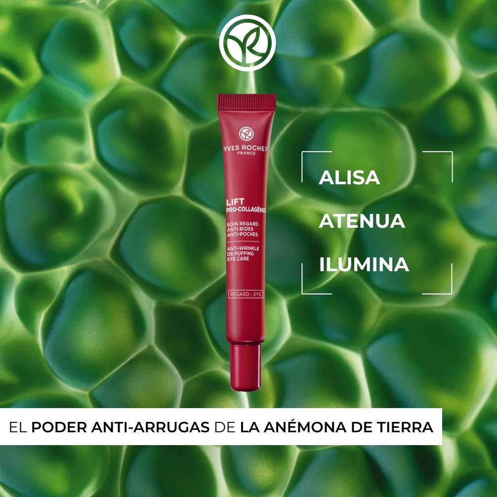 Yves Rocher Lift Pro-Collagène Pack Antiarrugas – Crema Rellenadora Día 50ml + Contorno de Ojos Tratamiento AntiOjeras 14ml – Colágeno Vegetal y Ácido Hialurónico – Fabricado en Francia
