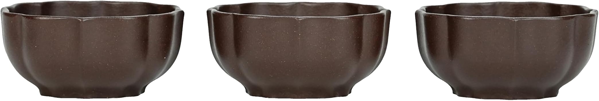 3 PCS Zisha Gongfu Teacup, 2 Oz Chinese Yixing Clay Tea Cup for Brew Kung Fu Tea,Used with the Teapot -Zini,Purple Clay