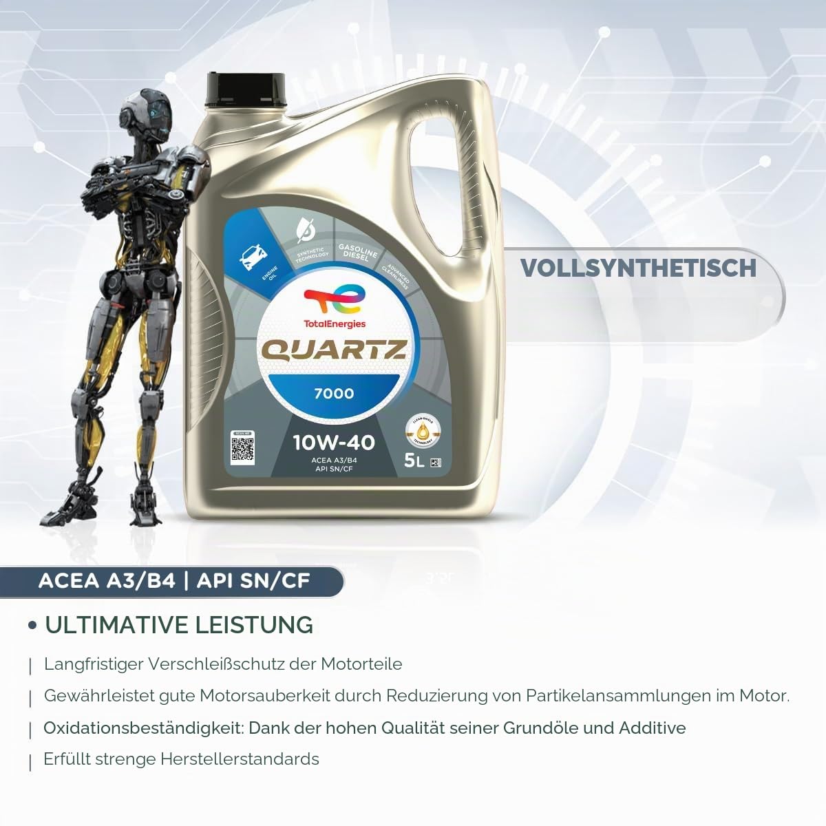 Total Alyva Quartz 7000 10W/40 Varikliams 5L