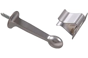 Hillman 852924 Rigid Door Stops with Holder Satin Chrome White