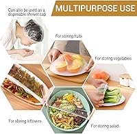 Vista 6 de 200 fundas elásticas de plástico reutilizables para tazones, fundas de almacenamiento de alimentos con fundas elásticas para tazones para sobras