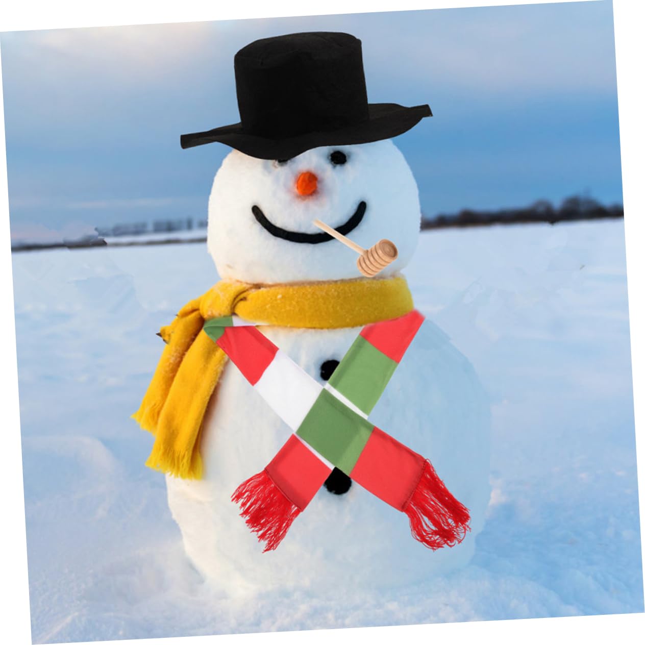 TOPBATHY 3 Sätze Schneemann verkleiden Winter weihnachtsschneemann dekore weihnachtsbekleidung weihnachtsklamotten Schneemann Macht Requisiten Schneemann, der Stütze verziert hölzern