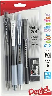 PentelColor Shades Writing Pack Black 5pc