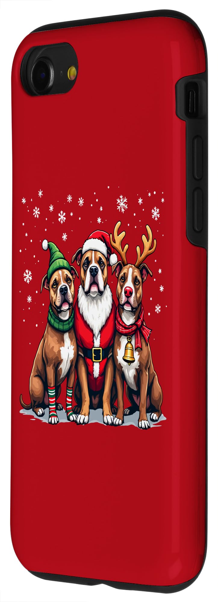 iPhone SE (2020) / 7 / 8 Pitbull Christmas Dogs Funny Santa Reindeer Elf Holiday Case - Image 2
