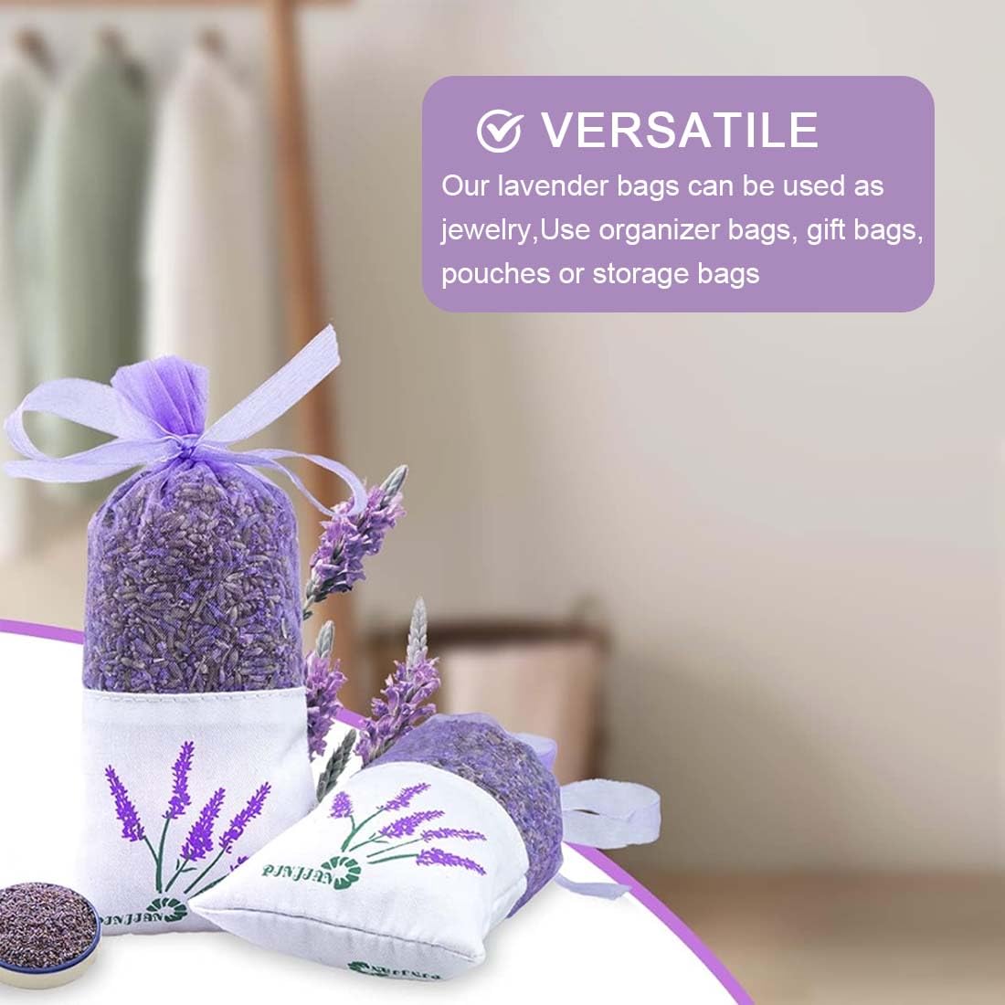 20 pièces, Sachet Lavande Vide, avec Rubans de Fils Cordon de Serrage, Sachet Tissu Parfumé Armoire Anti Mite, pour Armoire Lavande en Vrac de (Sac Vide)