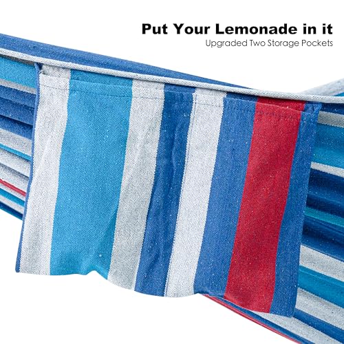 Image of GAFETE Double Hammocks with Stand for Outside, Max 600lbs, (Rider)