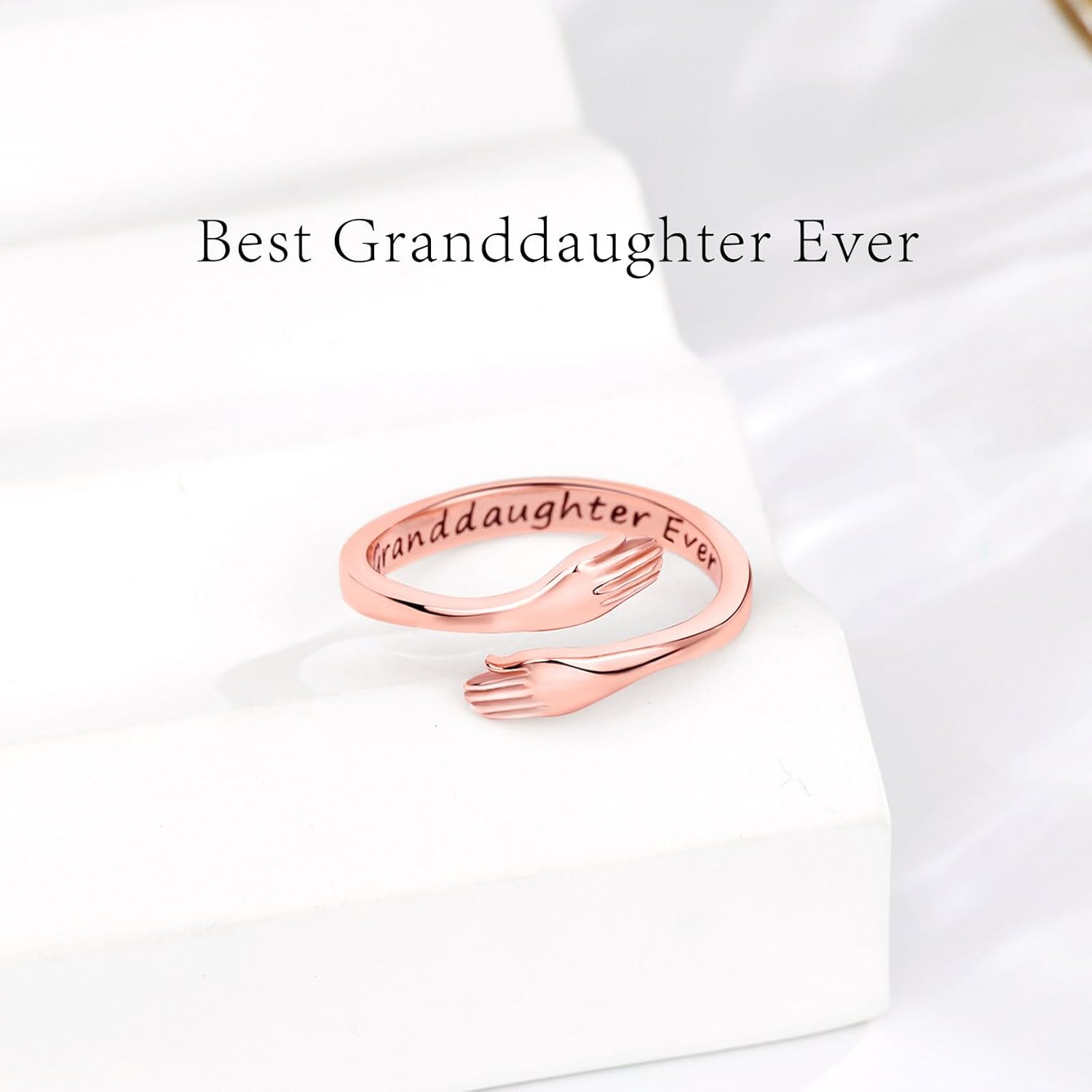 INFUSEU Cute Rose Gold Rings for Women Girls, Love Gifts for Her - Image 2