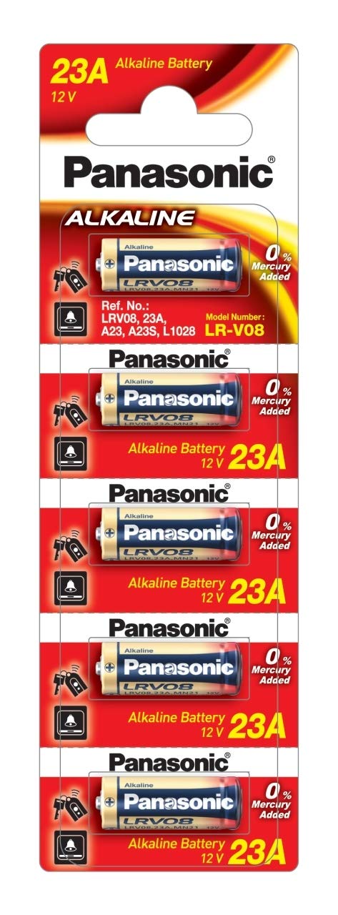 panasonic alkaline a23 12v battery, pack of 5