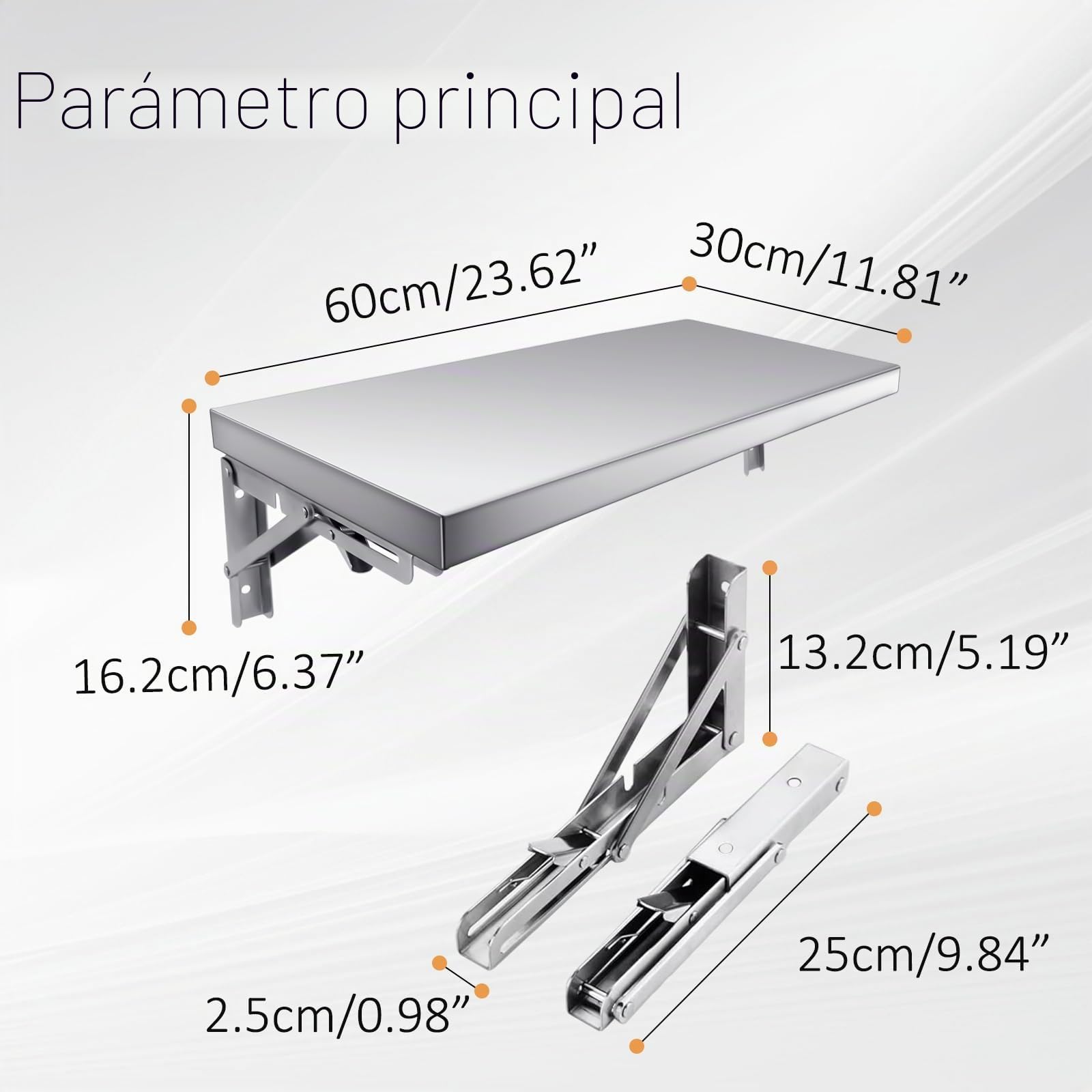 TAIMIKO Estantería de pared de acero inoxidable plegable para colgar en la pared, estantería de cocina comercial, camión de alimentos, restaurante, garaje, lavandería, lavandería, mesa plegable (60