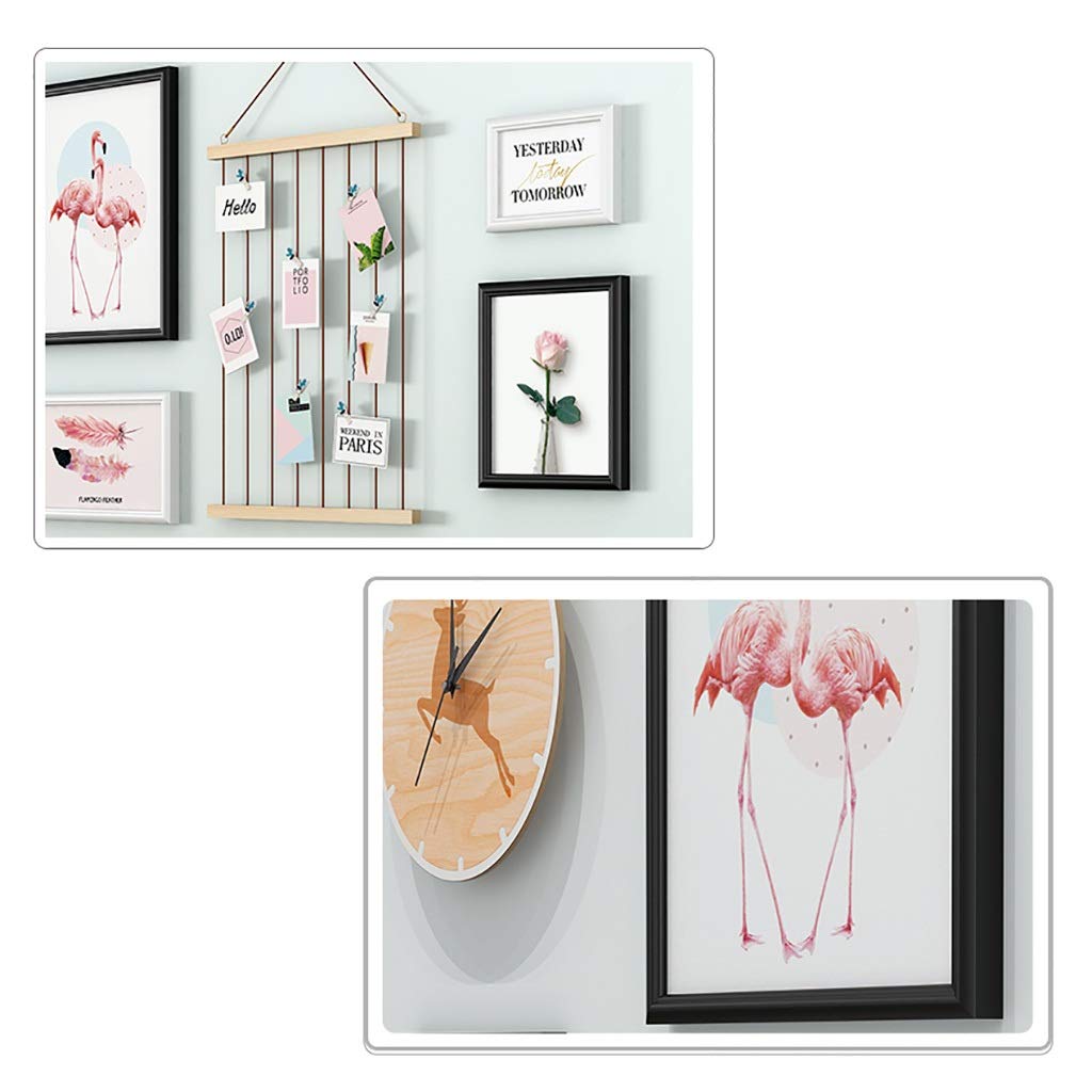 Ramki ścienne i stojące Cadres Photo Collage Ensemble DE 6 Multi Cadre Mural Décoration de la Maison Cadeau Mariage Profrenant Accessoires, 2 kolory Zestawy ramek do zdjęć w różnych rozmiarach(B)