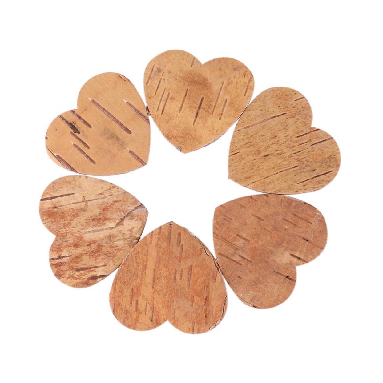 CORHAD Wedding Decor 160pcs Birch Bark Heart Shaped Wood Chips Rustic Table Sign DIY